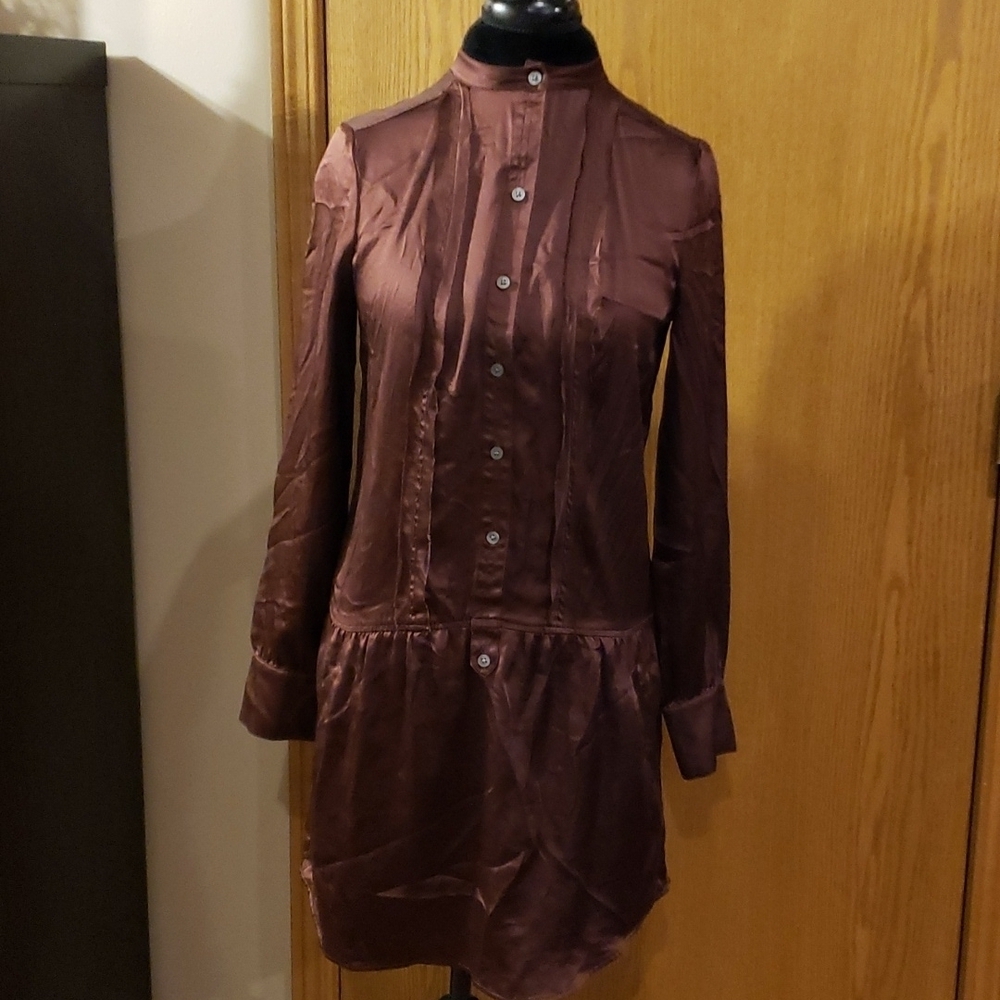 Banana republic purple silk raw edges dress